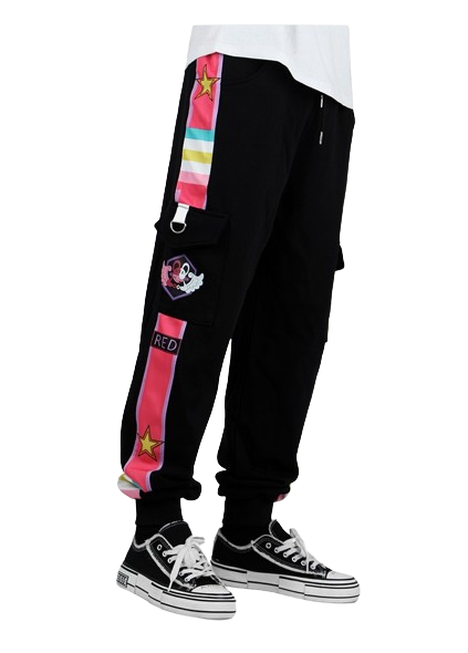 Pantalon Jogging One Piece Noir et Multicolore
