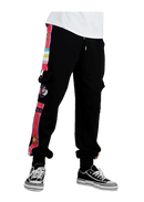 Black and Multicolor One Piece Jogging Pants