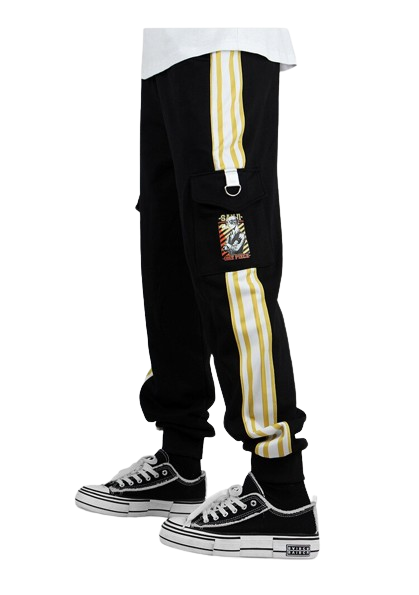 Pantalon Jogging One Piece Bandes Jaune et Noir