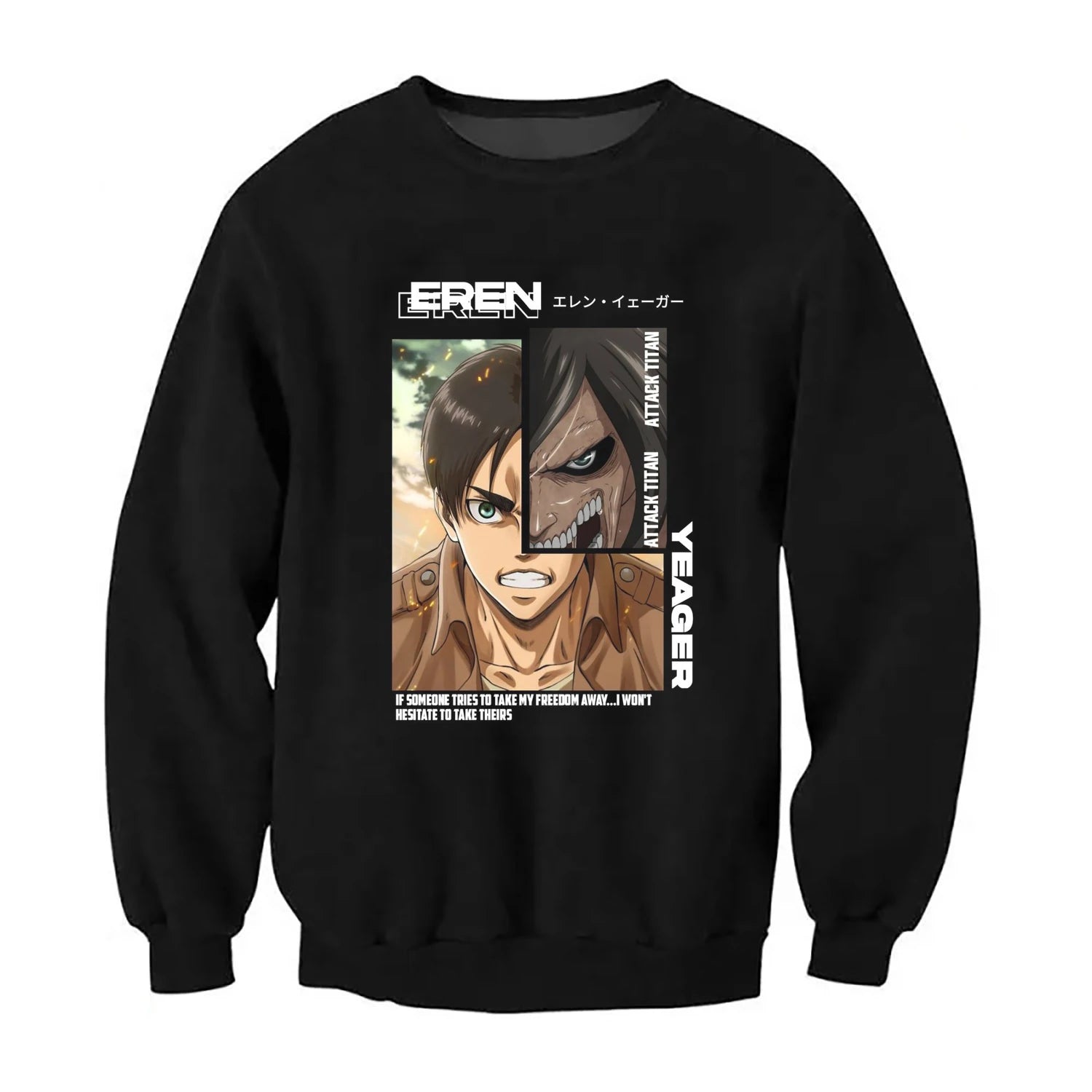 Sweatshirt Eren Yeager Transformation en Titan