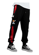 One Piece Pirate King Black and Red Jogging Pants