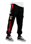 One Piece Pirate King Black and Red Jogging Pants