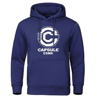 Sweat à capuche gris Capsule Corp avec logo glitché blanc, look urbain et décontracté pour les fans de Dragon Ball.