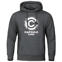 Sweat à capuche avec le logo "Capsule Corp" en style glitch, parfait pour les fans de Dragon Ball Z recherchant un look moderne et unique.