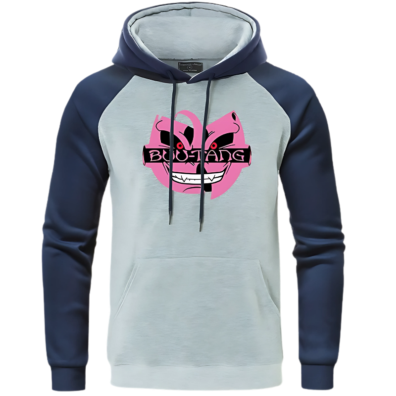 Sweat à capuche Dragon Ball Z représentant Majin Boo, le célèbre personnage de la série. Ce vêtement confortable et stylé est parfait pour les fans de manga et de Dragon Ball. Disponible en plusieurs tailles, il combine passion et confort pour un look décontracté.
