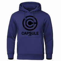 Sweat à capuche bleu marine avec le logo Capsule Corp en noir, emblématique de l’univers Dragon Ball Z. Idéal pour les fans de manga et d’anime, ce vêtement offre un style unique et un confort parfait, inspiré par la célèbre entreprise de Bulma.