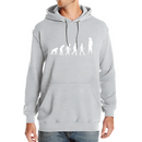 Sweat à capuche gris clair mettant en avant l'évolution du Saiyan de Dragon Ball Z, parfait pour les fans de l'anime et du style décontracté.