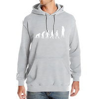 Sweat à capuche gris clair mettant en avant l'évolution du Saiyan de Dragon Ball Z, parfait pour les fans de l'anime et du style décontracté.
