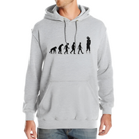 Sweat à capuche gris clair avec un motif noir illustrant l'évolution du Saiyan de Dragon Ball Z, idéal pour les passionnés de l'univers manga et un style tendance.