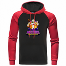 Sweat à capuche noir avec manches rouges, motif coloré "Masters Kamehameha" représentant Tortue Géniale, idéal pour les fans de Dragon Ball Z.