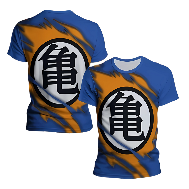 Dragon Ball Z Kanji Kame sports manga t-shirt