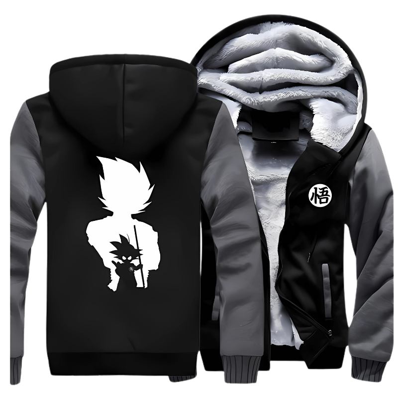 Veste Manga polaire à capuche Ombres Saiyans