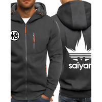 Adoptez le style emblématique inspiré de l'univers Saiyan avec ce sweat à capuche gris foncé. Doté d'un logo japonais "悟" sur le devant et d'un design saisissant "Saiyan" au dos, ce sweat est parfait pour les fans d'animation et de mode streetwear.