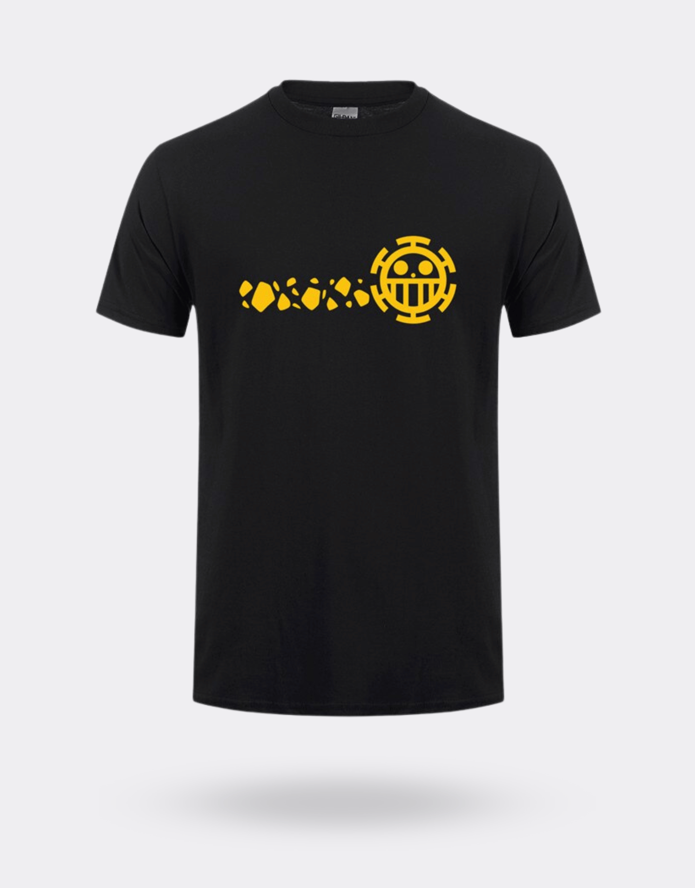 One Piece yellow and black pirate logo t-shirt