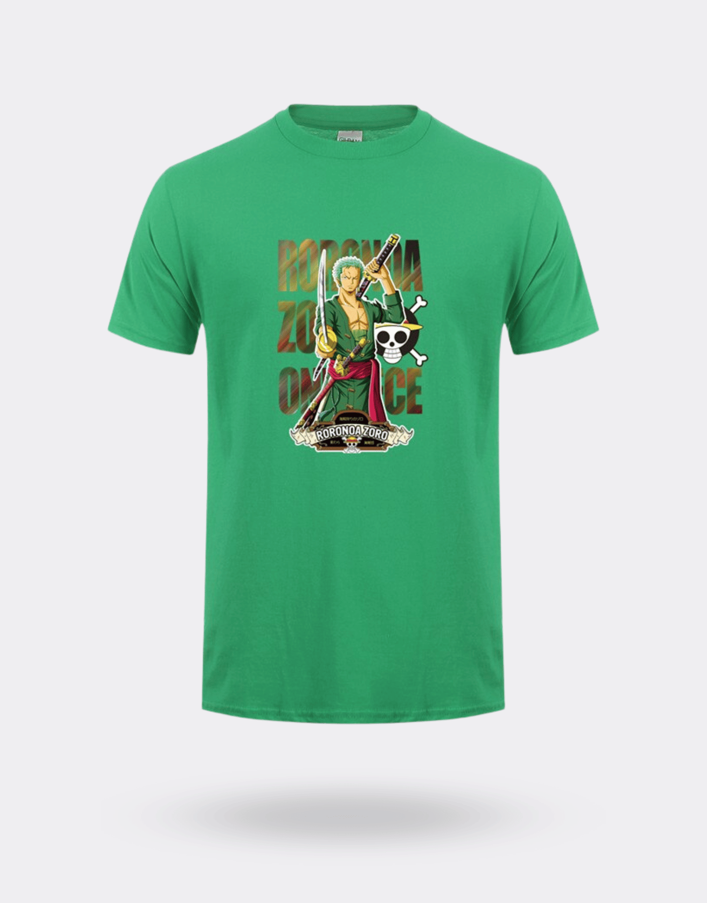 T-shirt One Piece Roronoa Zoro vert