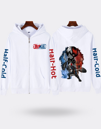 My Hero Academia Shoto Zip Sweatshirt with Back and Arm Print, Blue, White, Red