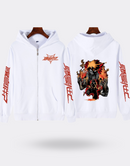 My Hero Academia Katsuki Zip Sweatshirt with White and Orange Back and Arm Print