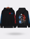 My Hero Academia Shoto Zip Sweatshirt Back and Arm Print Black Red Blue