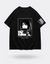 T-shirt Attaque des Titans imprimé à l'avant et manches Mikasa Noir