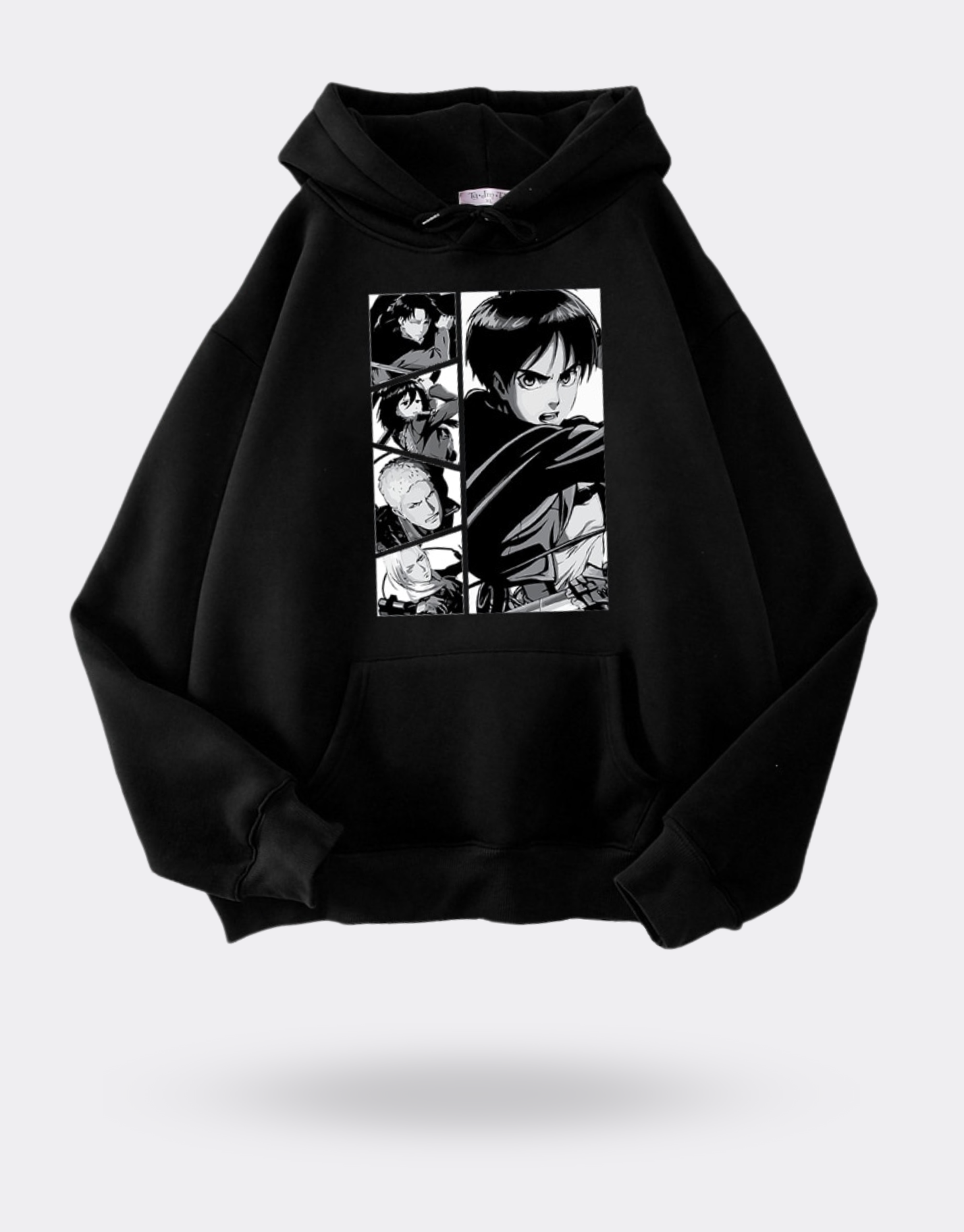 Attack on Titan anime characters black and white sweatshirt