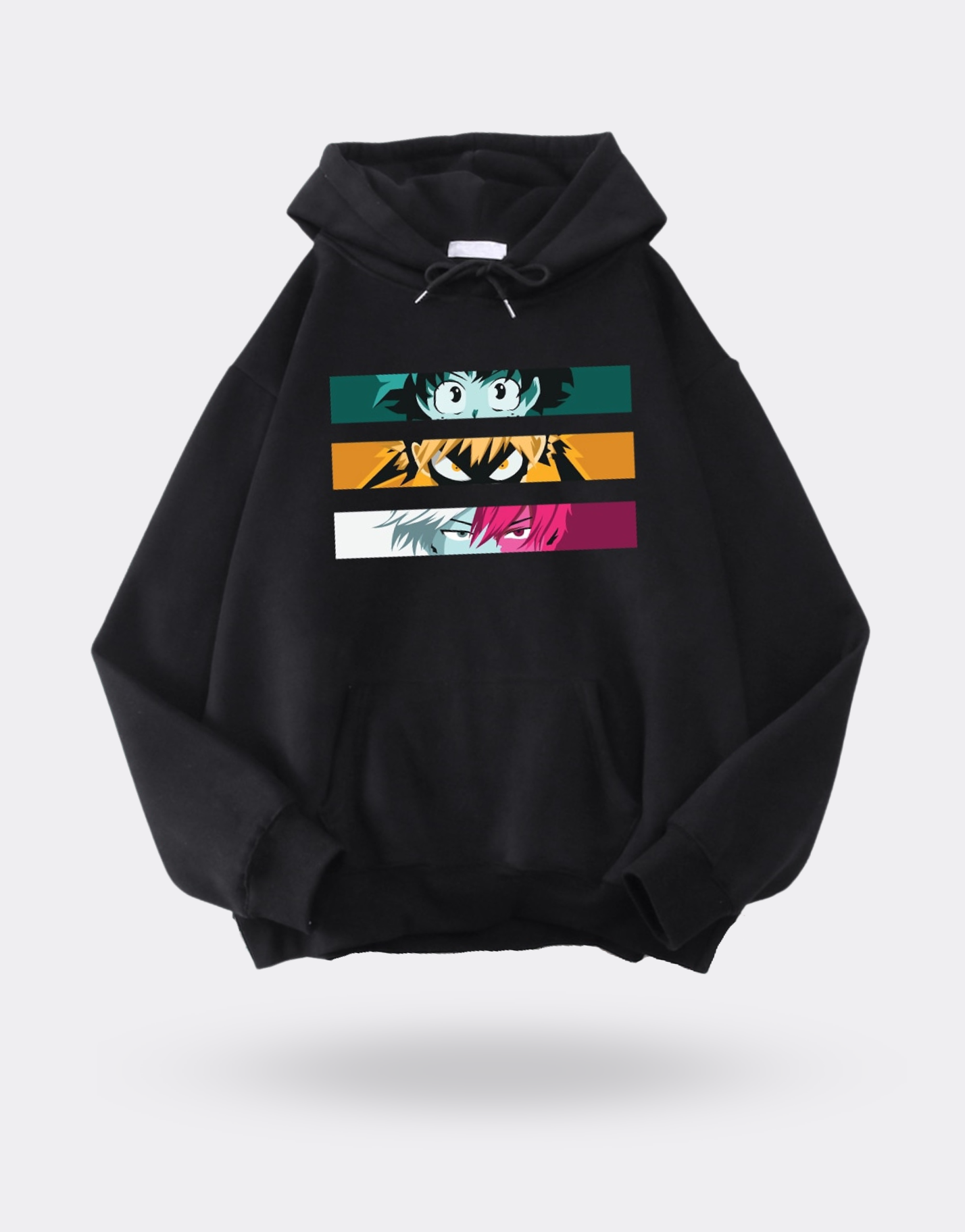 Sweat Zippé My Hero Academia bandes Izuku x Katsuki x Shoto noir