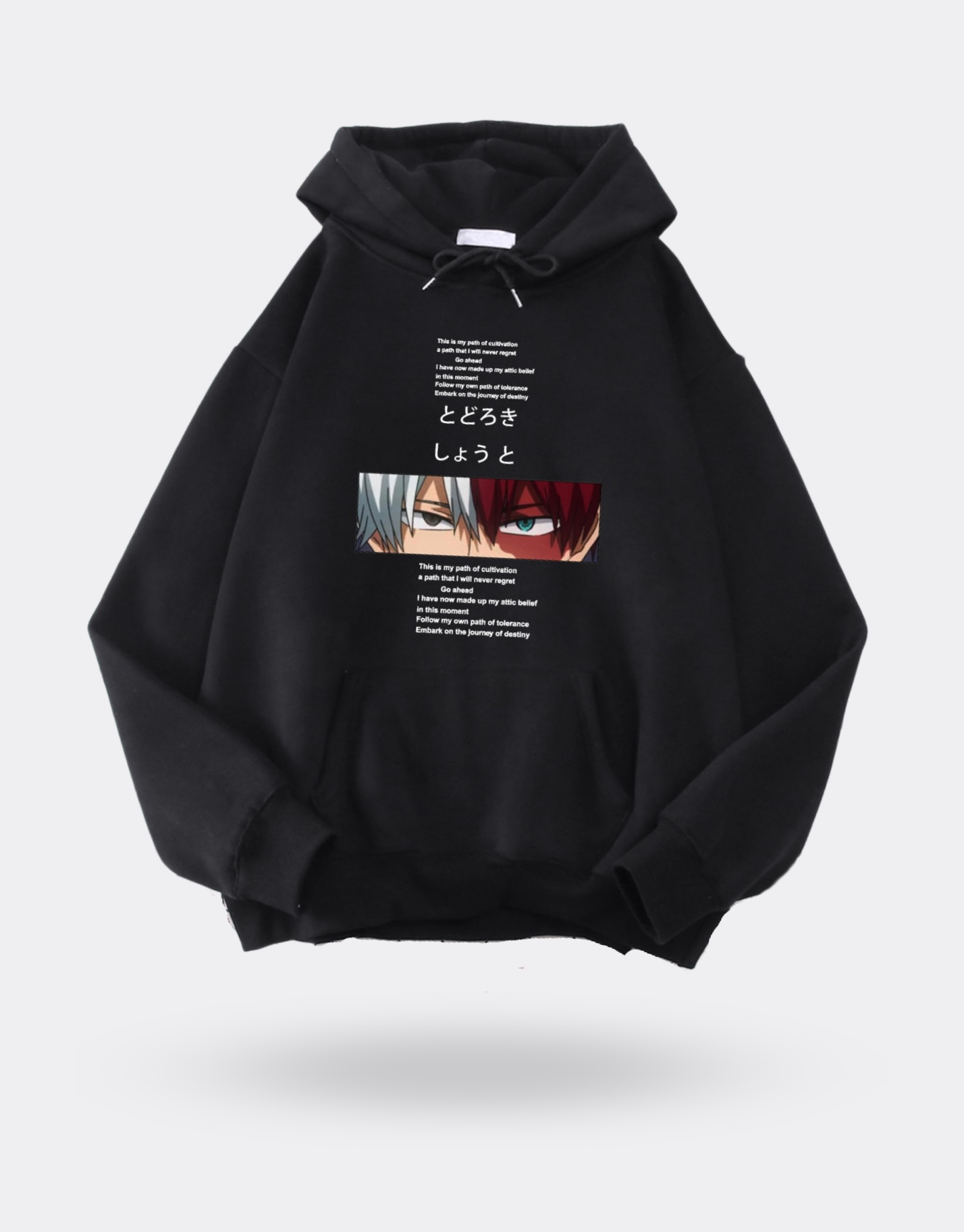 My Hero Academia Shoto black writing sweatshirt