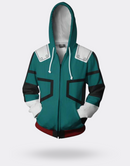 My Hero Academia Izuku Green and Black Zip Sweatshirt