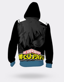 Sweat Zippé My Hero Academia Katsuki impression au dos noir rouge et bleu