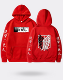 Attack on Titan Levi Chinese writing sweatshirt with red sleeves