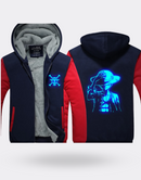 One Piece Luminous Blue Zip Sweatshirt in the Night Luffy Blue and Red