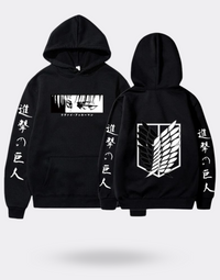 Attack on Titan Levi Chinese writing sweatshirt on black sleeves