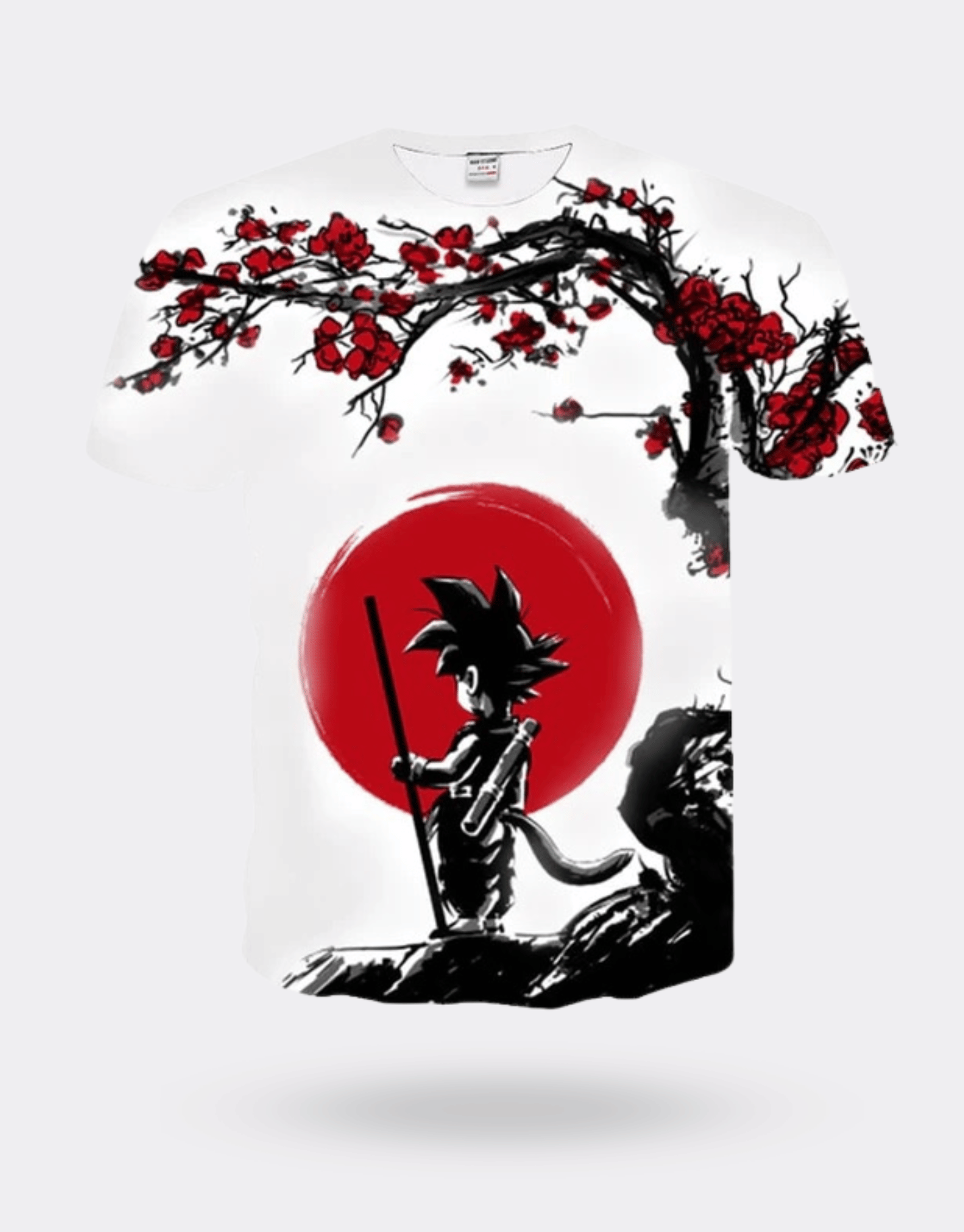 T-shirt manga Dragon ball Goku bâton