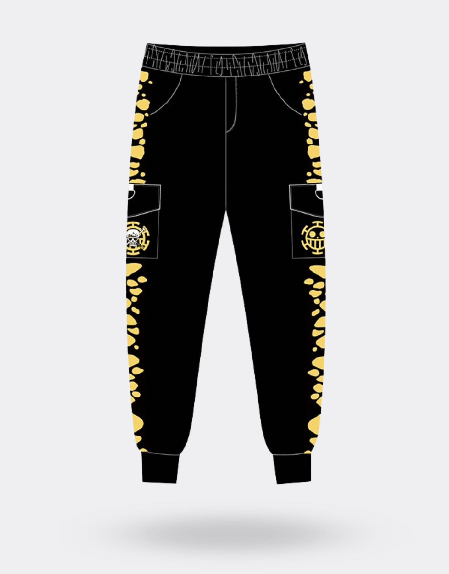 One Piece Pirate King Yellow and Black Jogging Pants