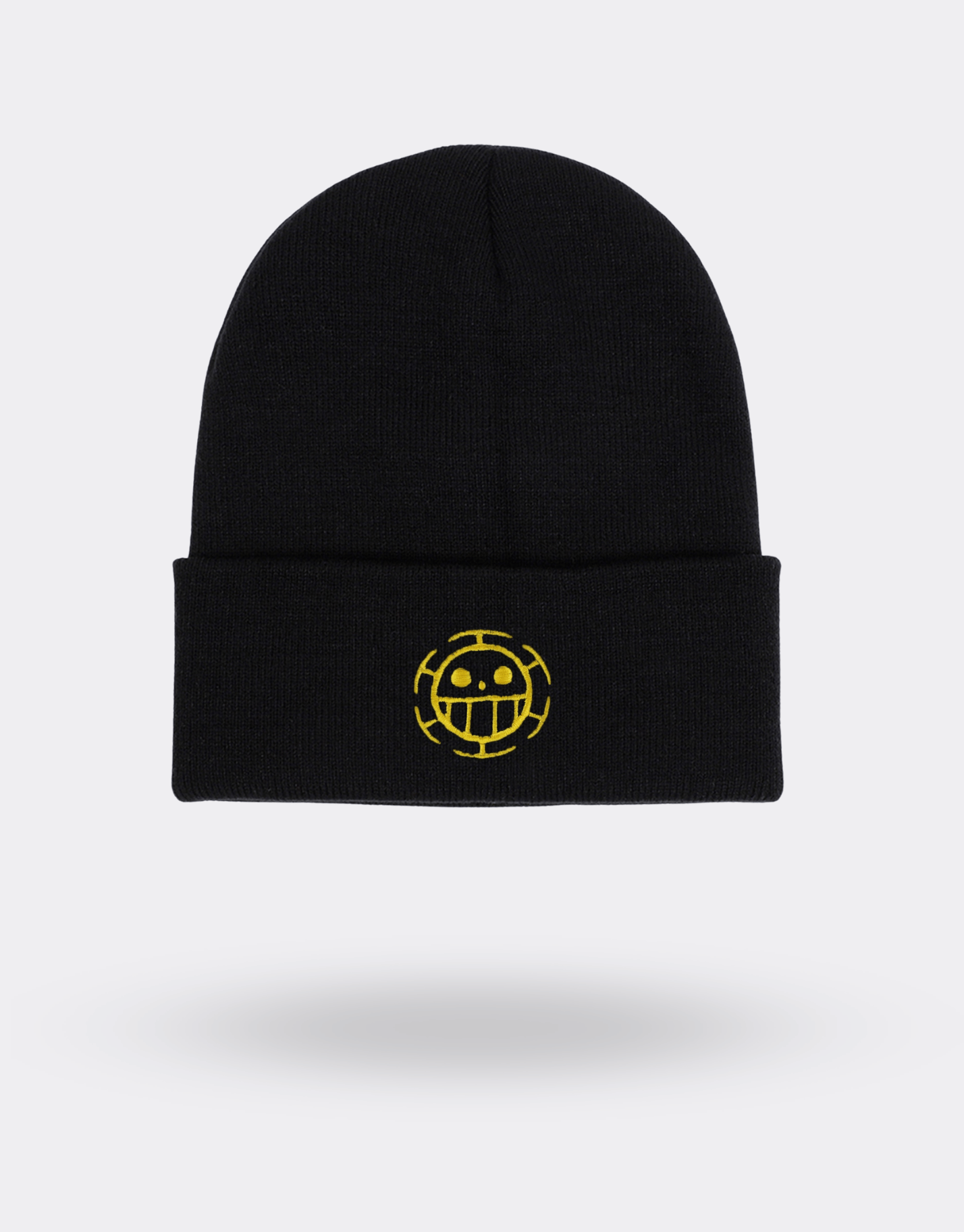 Black One Piece Beanie Yellow Logo