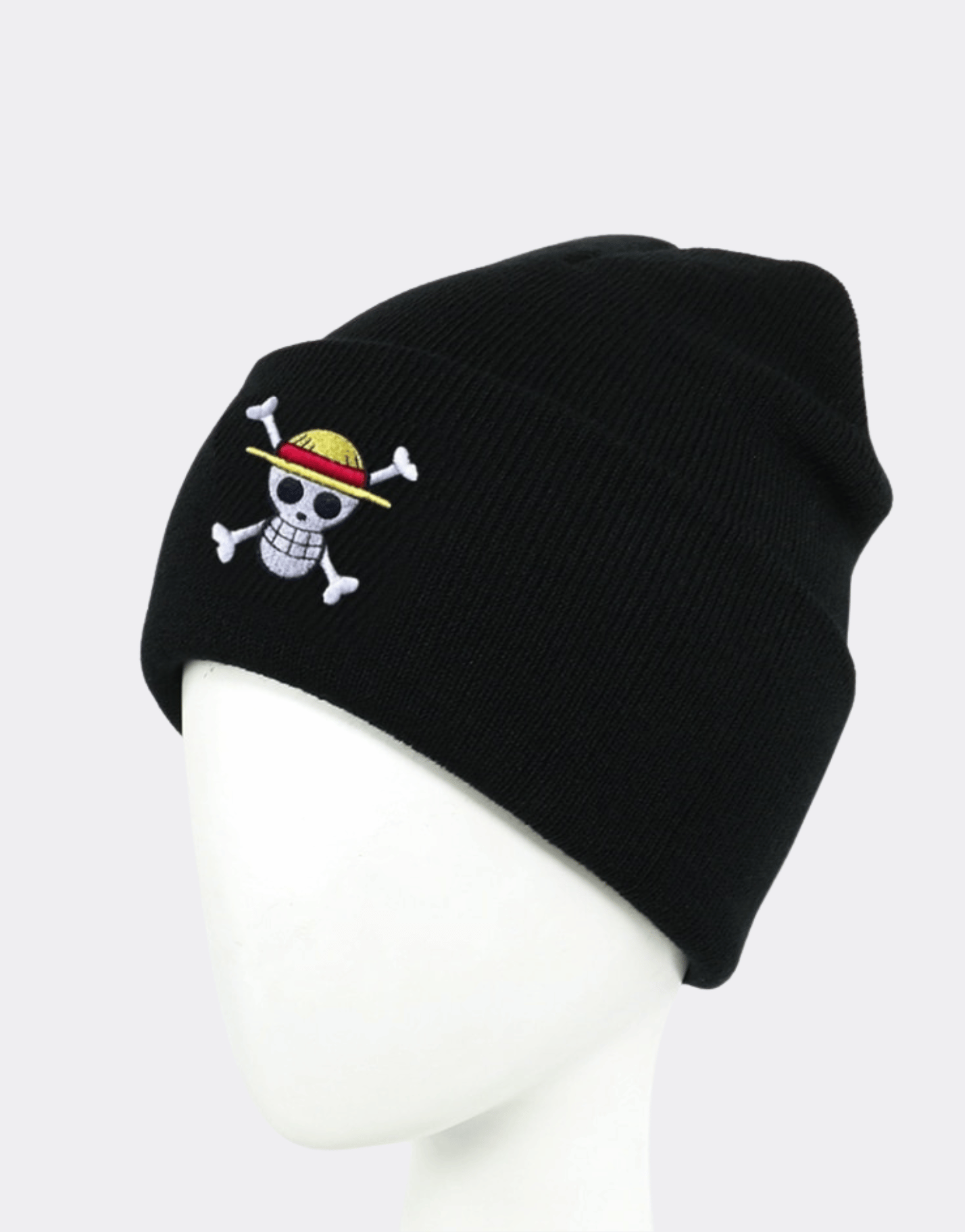 Black One Piece Pirate Logo Embroidered Beanie