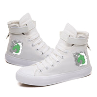 White high top sneakers Attack on Titan special brigade logo