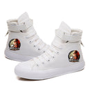 White high top sneakers Attack on Titan colossal titan logo