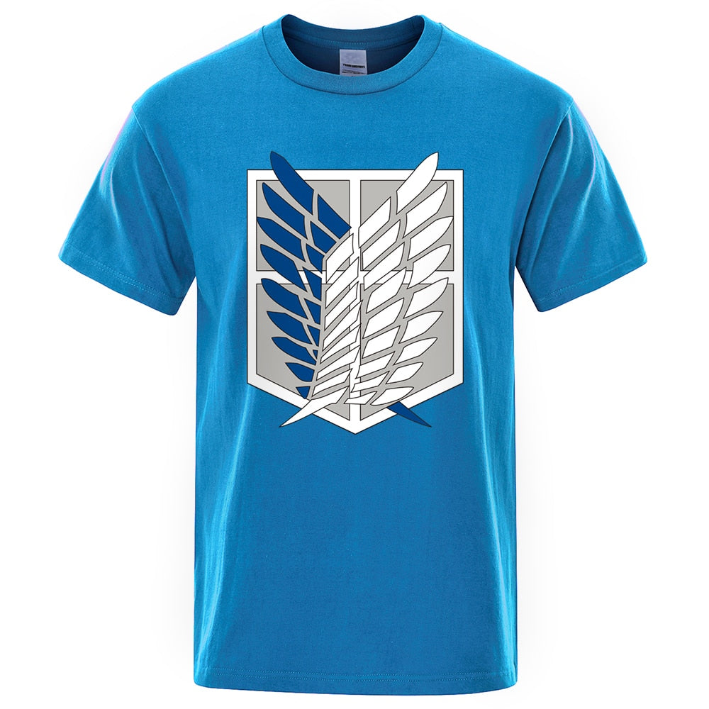 Attack on Titan T-shirt with Scouting Battalion logo print on the front