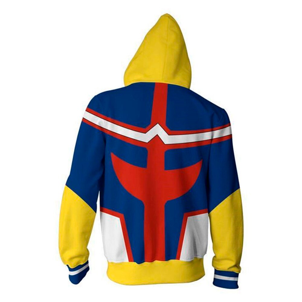 My Hero Academia All Might Yellow Blue and Red Zip Sweatshirt