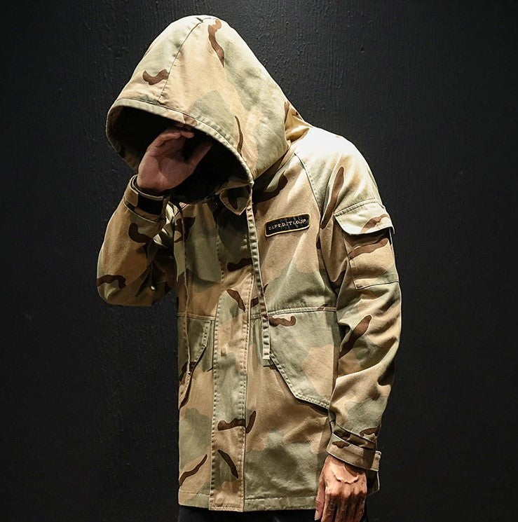Veste camouflage homme Streetwear vue de profil