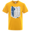 T-shirt Attaque des Titans imprimé logo bataillon d'exploration à l'avant