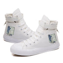 Attack on Titan Scouting Battalion Logo White High Top Sneakers