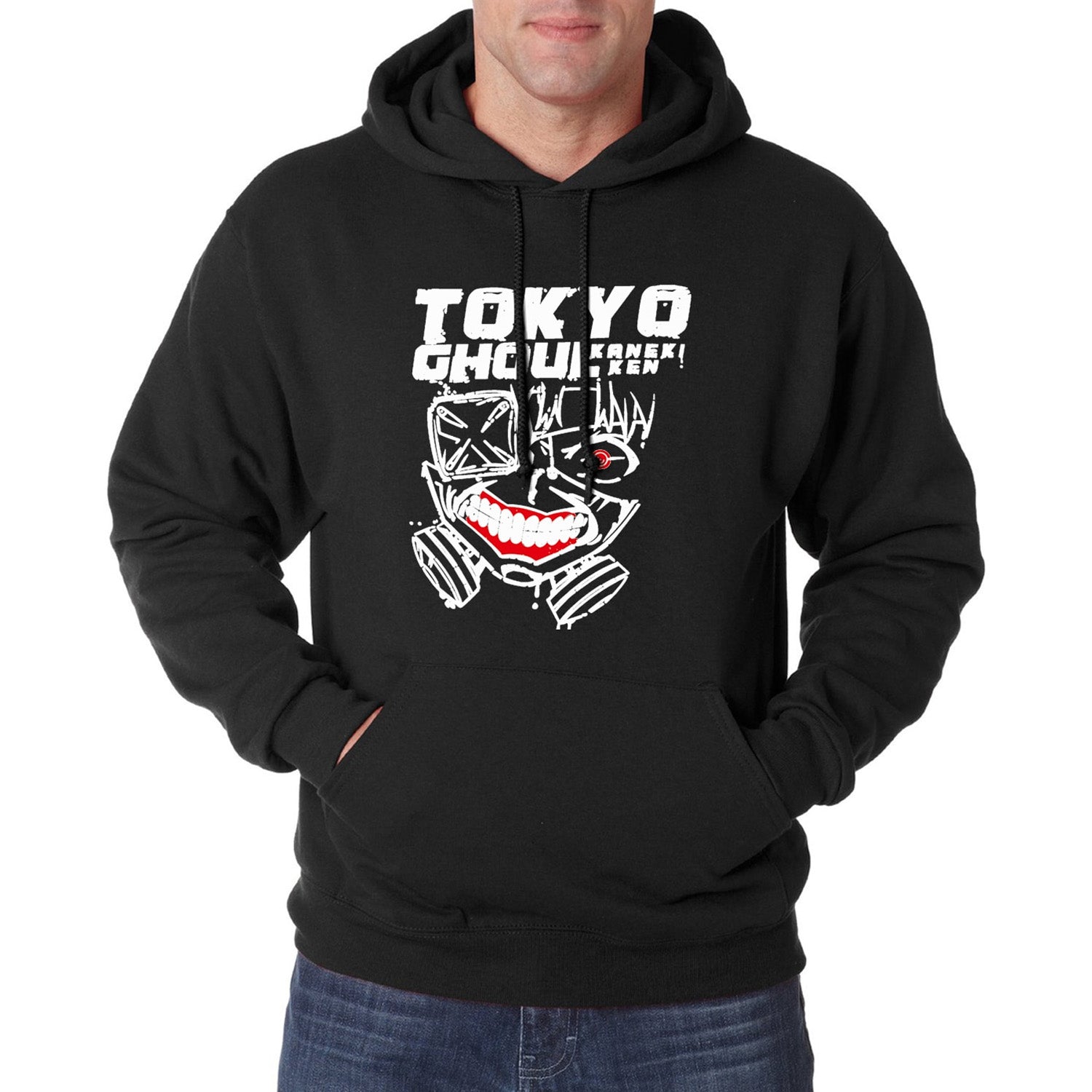 Sweat manga capuche noir kaneki ken mask