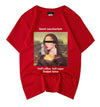 T-shirt Mona Lisa sucette Streetwear rouge
