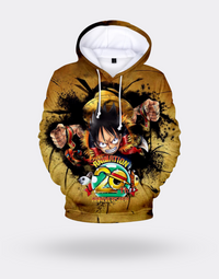 One Piece Luffy 20th anniversary sweatshirt from the anime