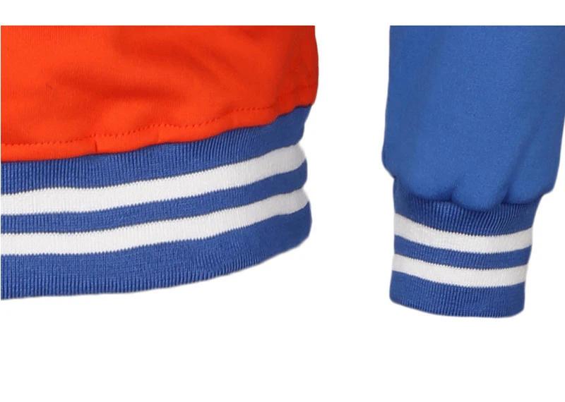 Veste teddy orange et bleu dragon ball z kanji go extrémités ajustée