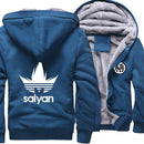 Veste polaire bleu logo dragon ball saiyan