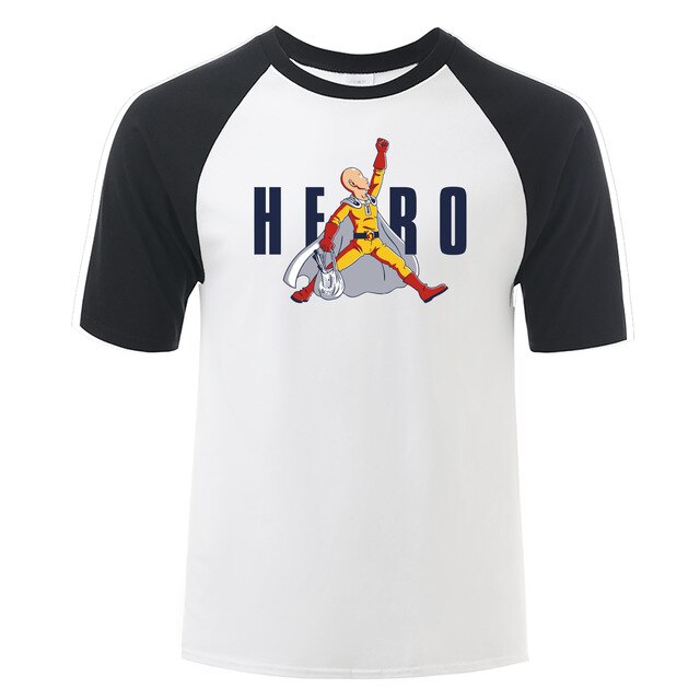 T-shirt manga noir et blanc hero saitama 