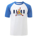 T-shirt manga bleu et blanc hero saitama 