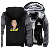 Veste polaire manga grise et noir saitama ok